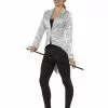 Silver Sequin Tailcoat Jacket Ladies