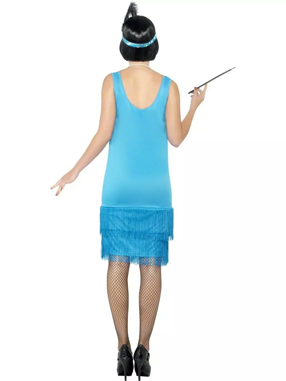 Teal Flirty Flapper Costume 3 Teal Flirty Flapper Costume - Image 3