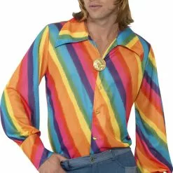 1970s Rainbow Colour Shirt Mens Costume Accessory