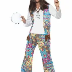 Groovy Hippie Mens Fancy Dress Costume