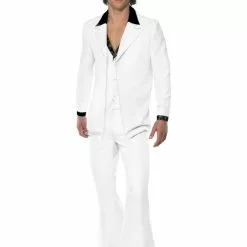 70s White Suit Mens Costume
