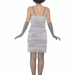 Silver Flapper Ladies Fancy Dress -All Ladies Costumes Sales lrgscale44671 B