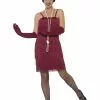 Burgundy Flapper Fancy Dress
