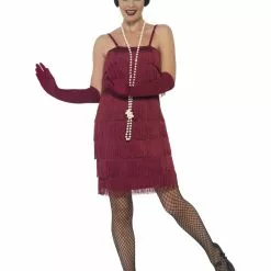 Burgundy Flapper Fancy Dress