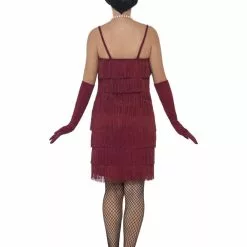 Burgundy Flapper Fancy Dress -All Ladies Costumes Sales lrgscale44675 B