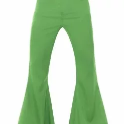 Green Flared Trousers Mens