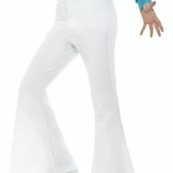 White Flared Trousers Mens