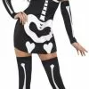 Ladies Fever Sexy Skeleton Fancy Dress Costume