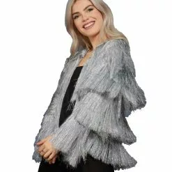 Fever Silver Tinsel Festival Jacket
