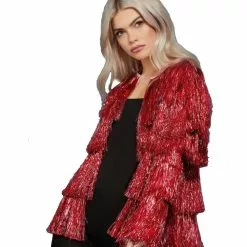 Red Fever Tinsel Festival Jacket