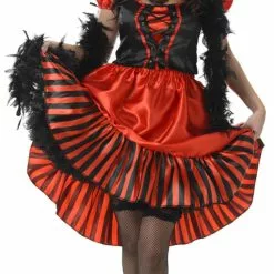 Red And Black Saloon Girl Ladies Costume