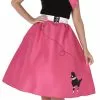 Dark Pink Poodle Skirt Ladies Costume