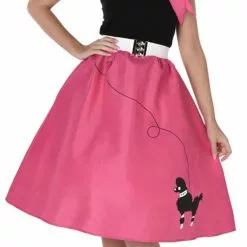 Dark Pink Poodle Skirt Ladies Costume