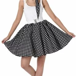Black Polka Dot Skirt Ladies Costume