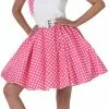 Dark Pink Polka Dot Skirt Ladies Costume
