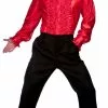 Mens Red Disco Ruffle Shirt