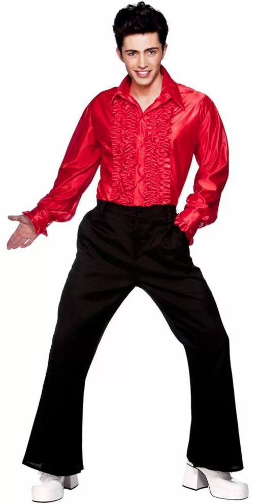 Mens Red Disco Ruffle Shirt 6 Mens Red Disco Ruffle Shirt -All Ladies Costumes Sales lrgscaleEM 3052