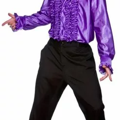 Adult Purple Disco Ruffle Shirt