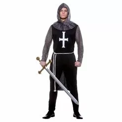 Mens Medieval Black Knight Costume