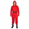 Mens Red Hooded Jumpsuit Costume