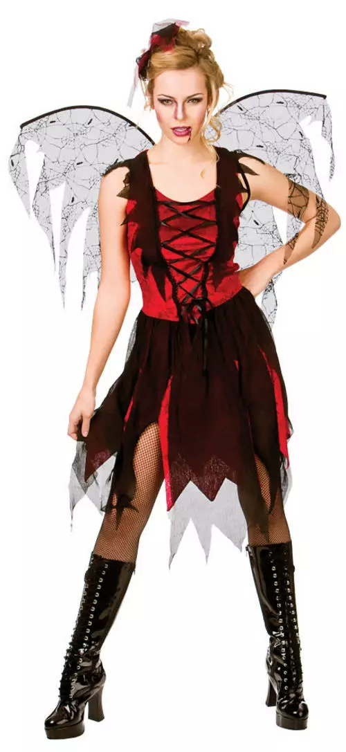 Ladies Goth Vamp Fairy Costume 2 Ladies Goth Vamp Fairy Costume - Image 2