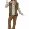 60s Hippie Costume, With Trousers, Top, Waistcoat