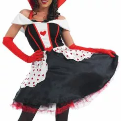 Queen Of Hearts Knee Length Dress Costume
