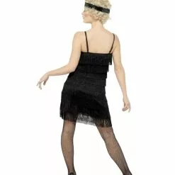 Fringe Flapper Black Dress -All Ladies Costumes Sales lrgscalefringeflapperblackback