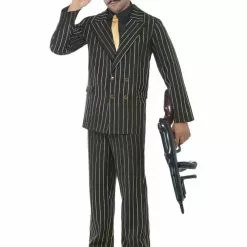 Gold Pinstripe Gangster Suit Costume