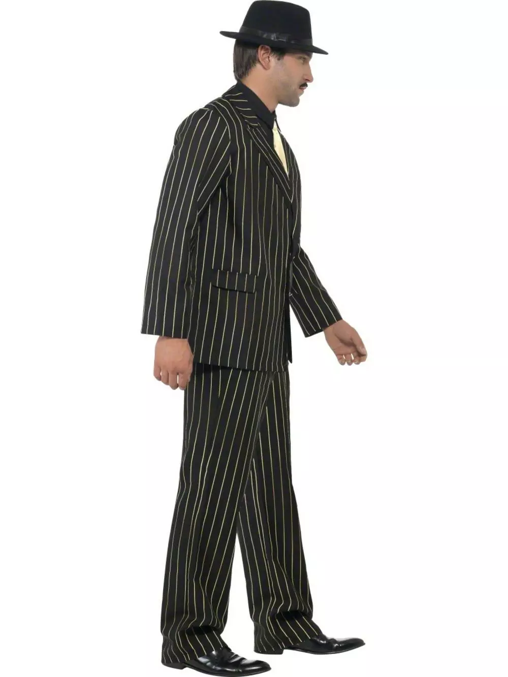 Gold Pinstripe Gangster Suit Costume 2 Gold Pinstripe Gangster Suit Costume - Image 2