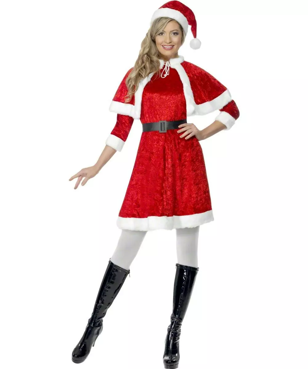 Deluxe Miss Santa Christmas Costume 1 Deluxe Miss Santa Christmas Costume